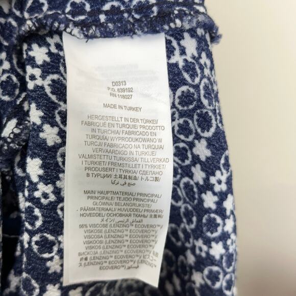 BODEN V-Neck Tea Dress French Navy Blue Floral Pebble {HH11} - Picture 5 of 5